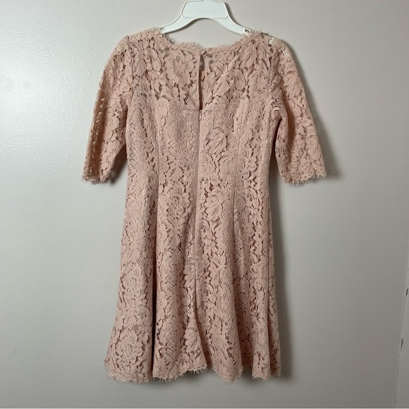 Eliza J Midi Lace Dress – Soft Pink, Fuller Skirt – Size 6 Petite - Picture 2 of 11